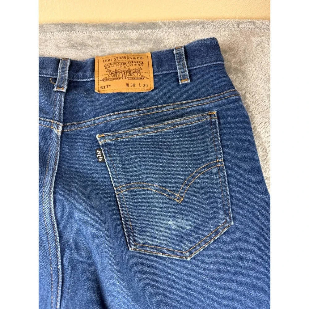 Vtg Levi's 517 Boot Cut Jeans 38x30 Dark‎ Wash Y2K Western Denim Mens